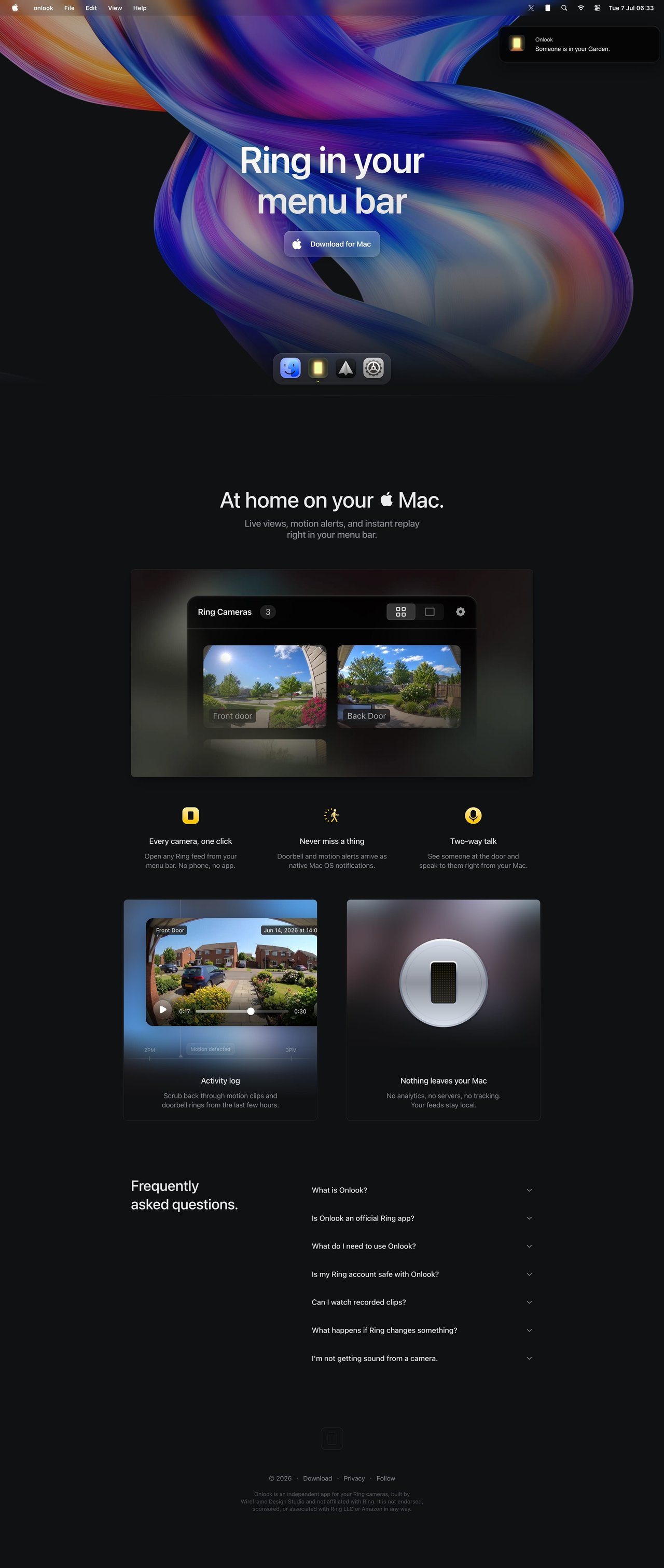 Onlook Website Screenshot