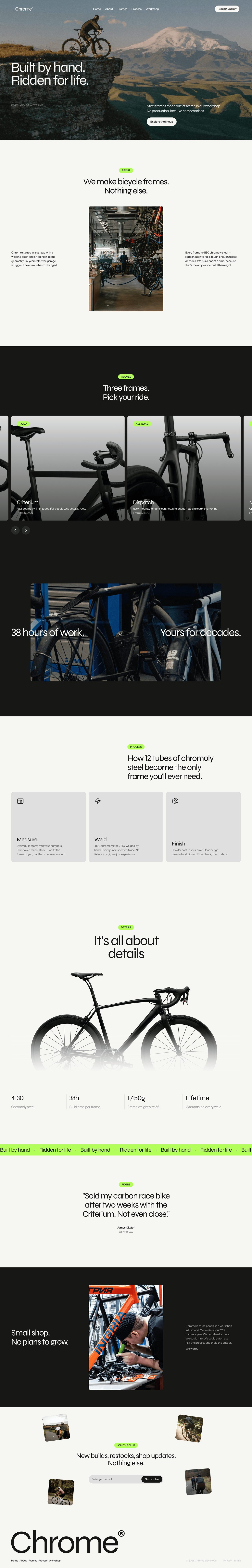 Chrome Bicycle Website Screenshot