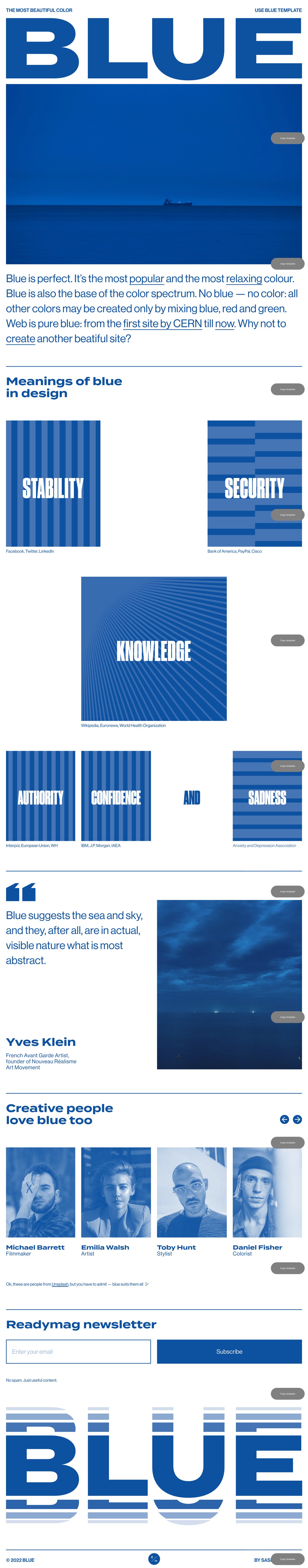 Blue Portfolio Website Screenshot