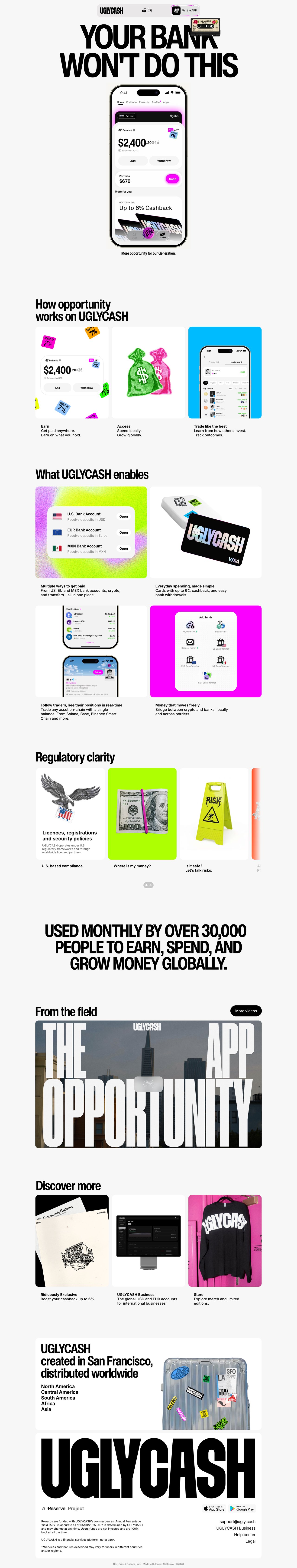 UGLYCASH Website Screenshot