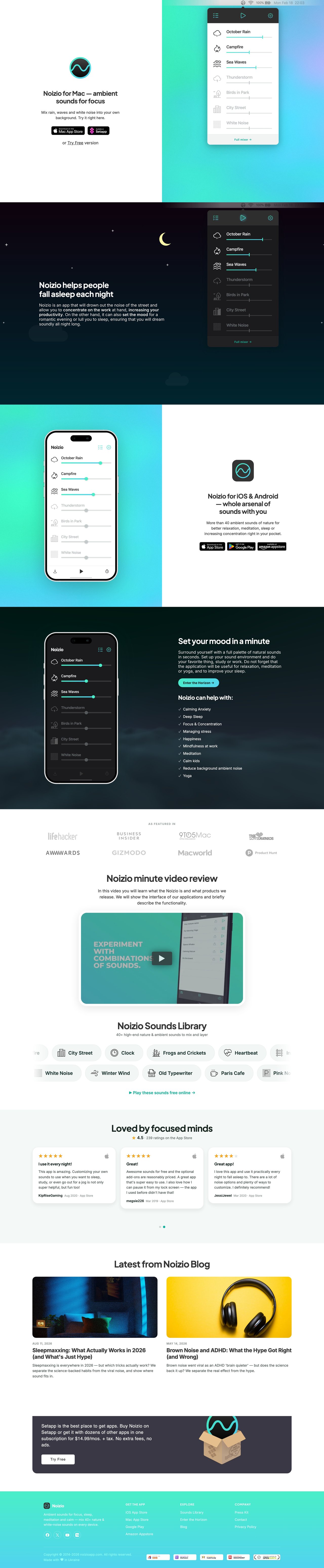 Noizio Website Screenshot