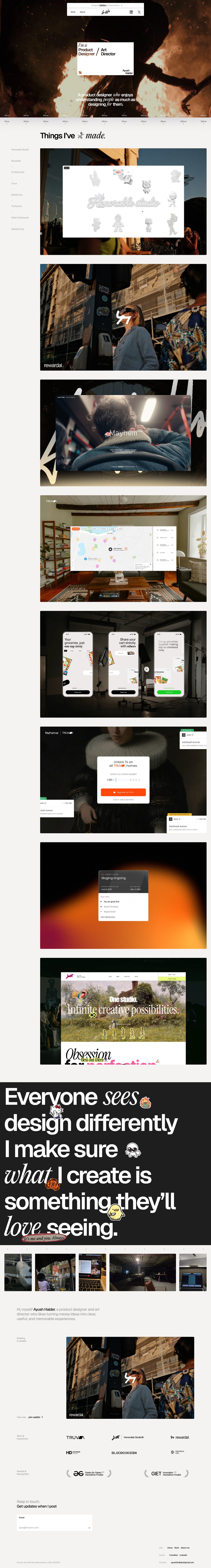 Ayush Halder Portfolio Website Screenshot