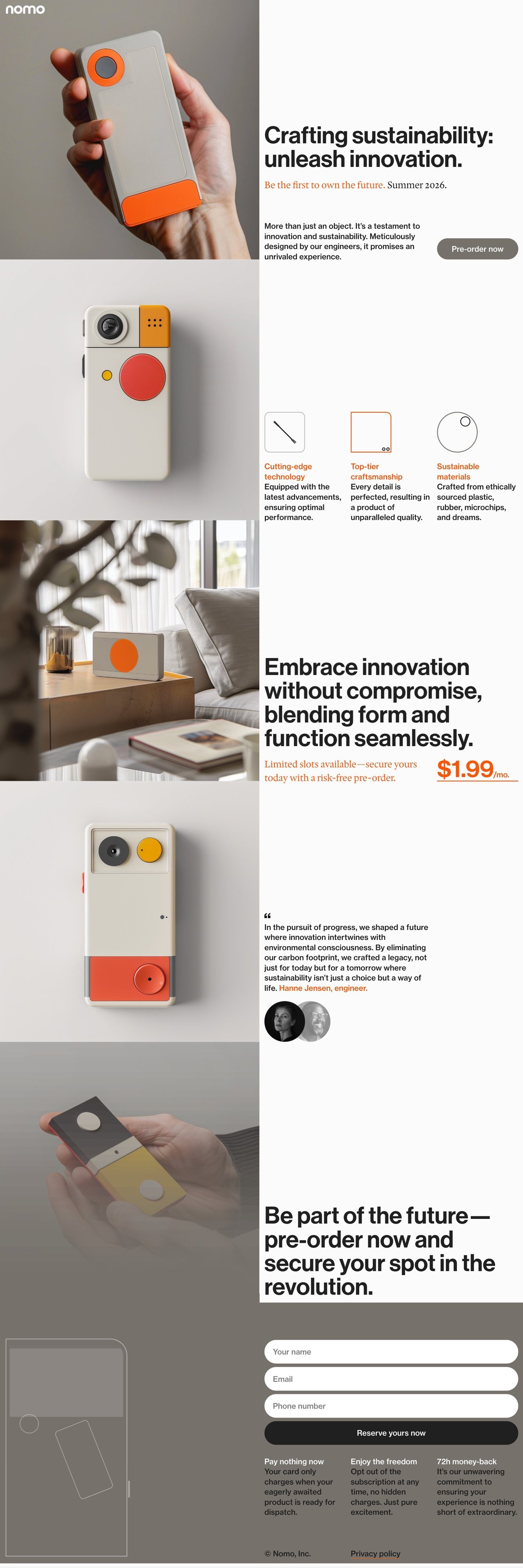 Nomo Website Screenshot