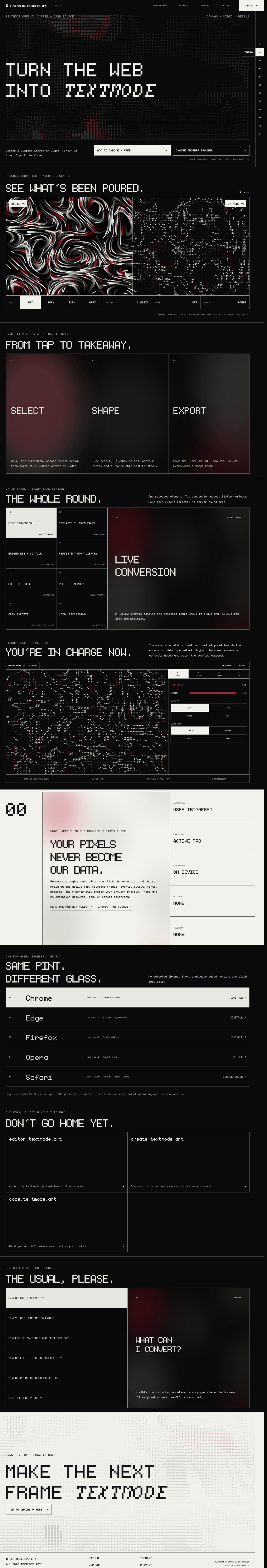 Textmode Overlay Website Screenshot