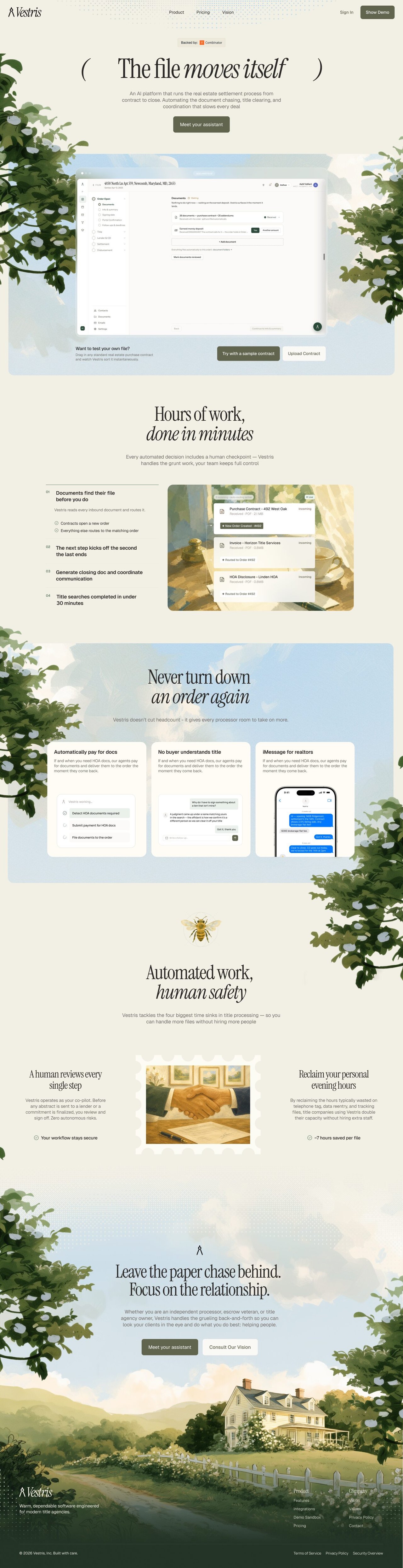 Vestris Website Screenshot