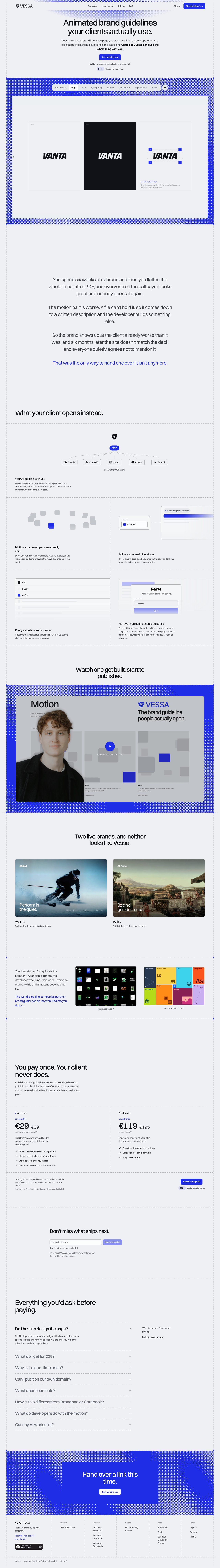 Vessa Website Screenshot