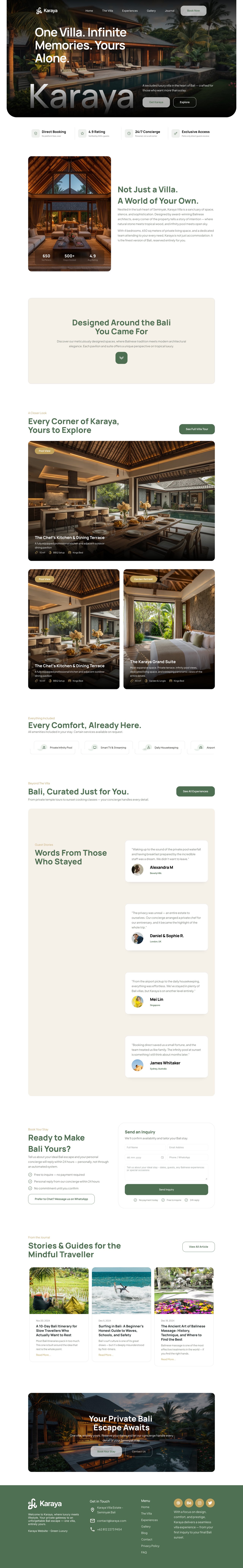 Karaya-Villa Stay Website Screenshot