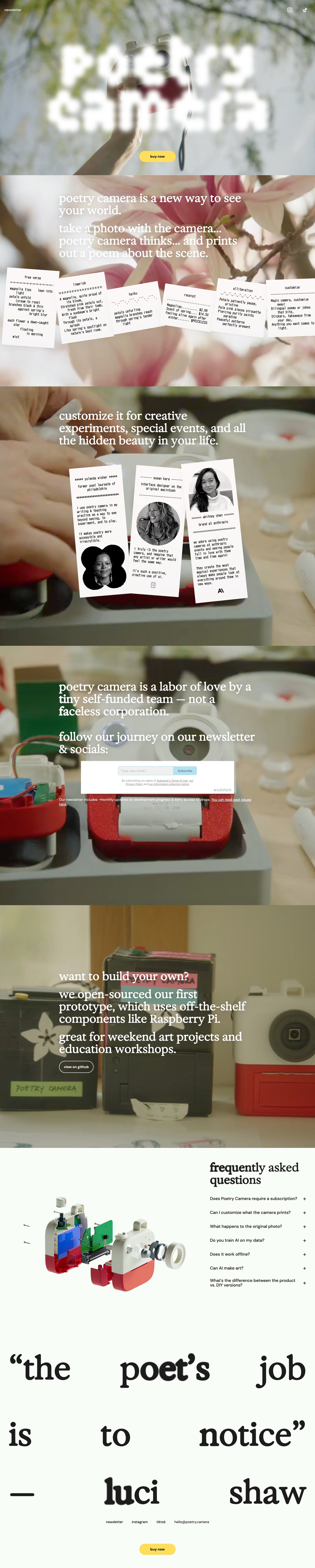 poetry camera Website Screenshot