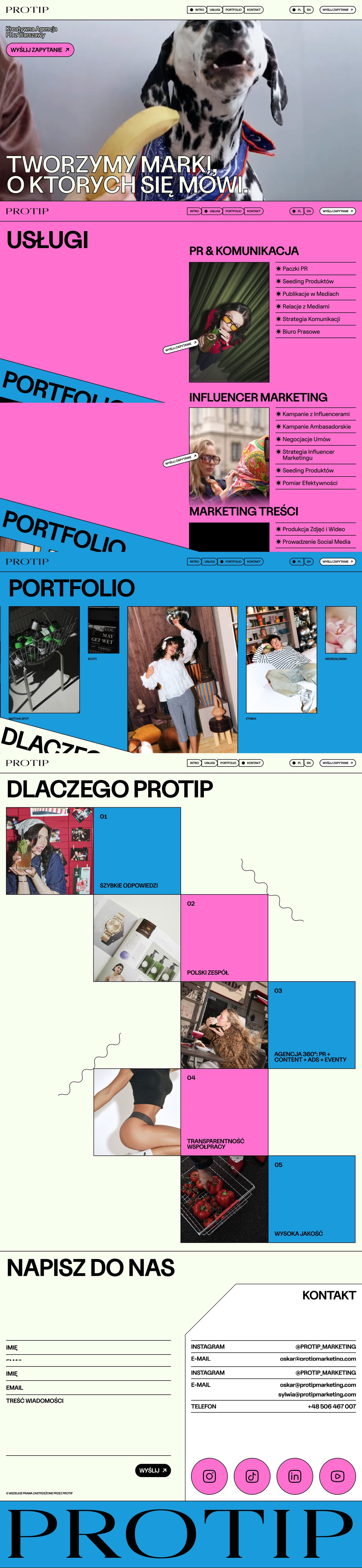 Protip Marketing Website Screenshot