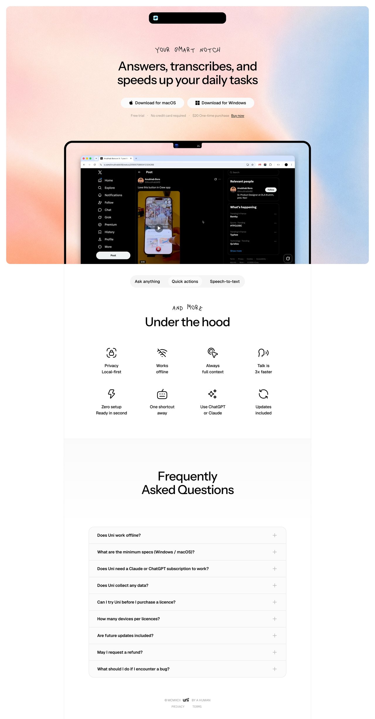 Uni Website Screenshot