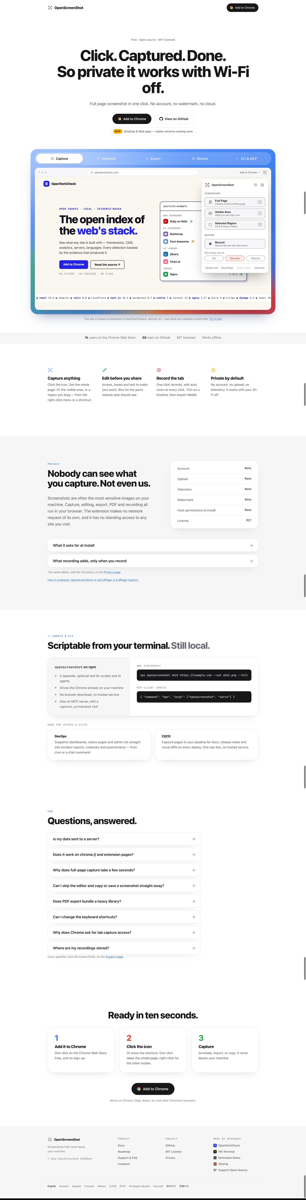 OpenScreenShot Website Screenshot