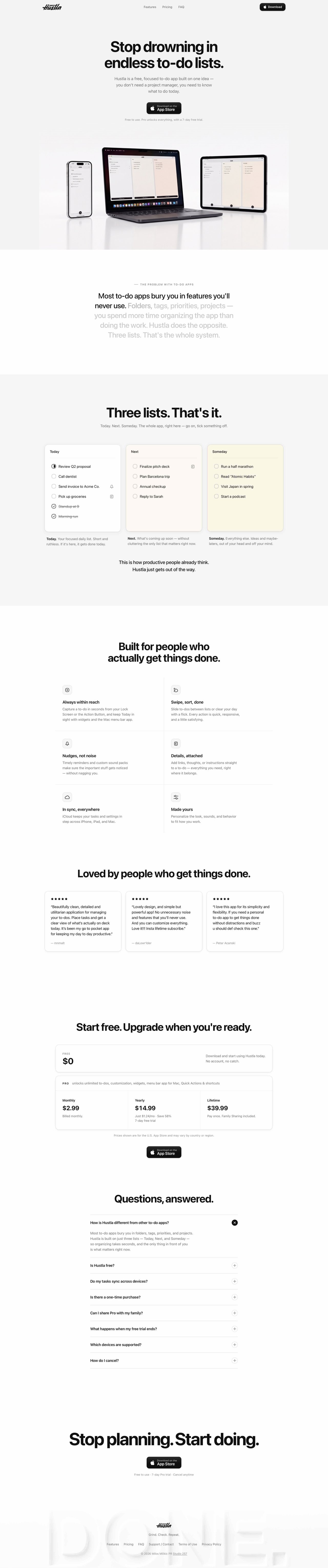 Hustla Website Screenshot