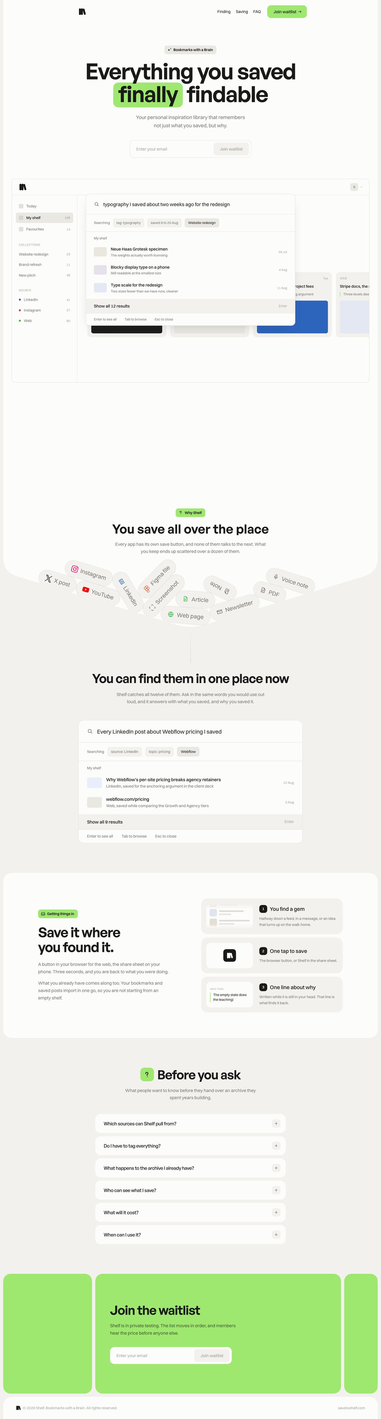 Shelf Website Screenshot