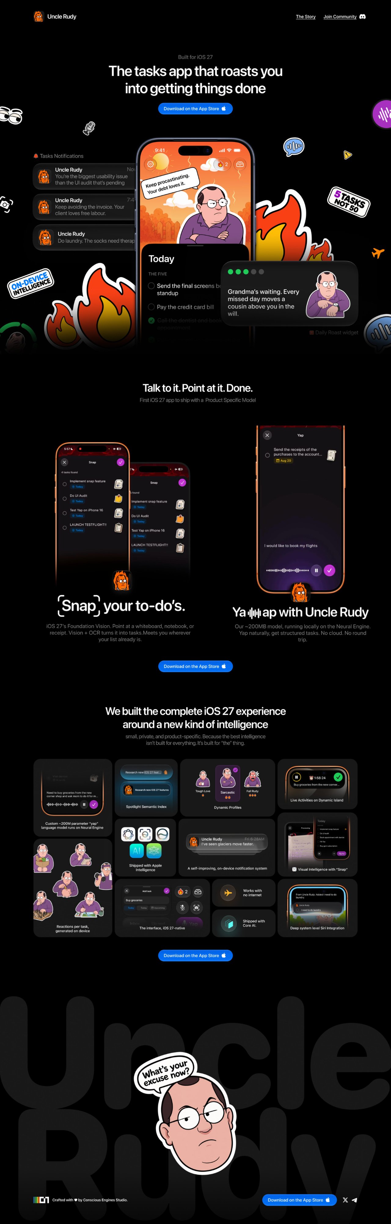 Uncle Rudy Website Screenshot