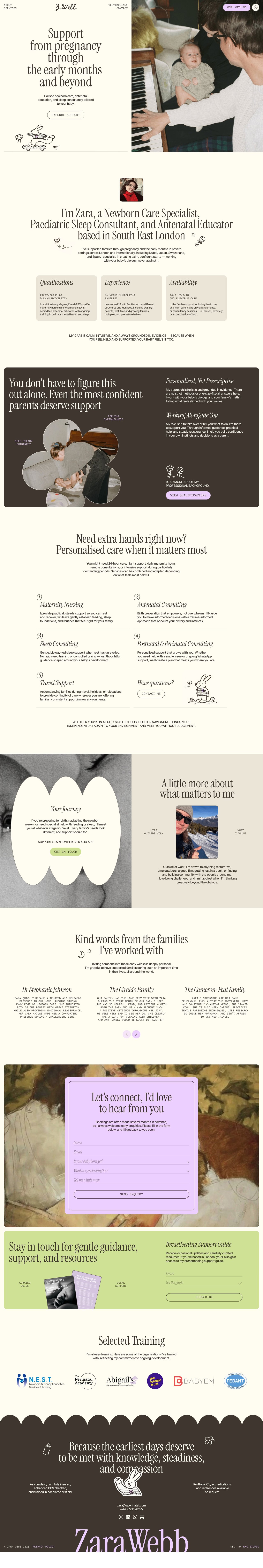 Zara Webb Website Screenshot