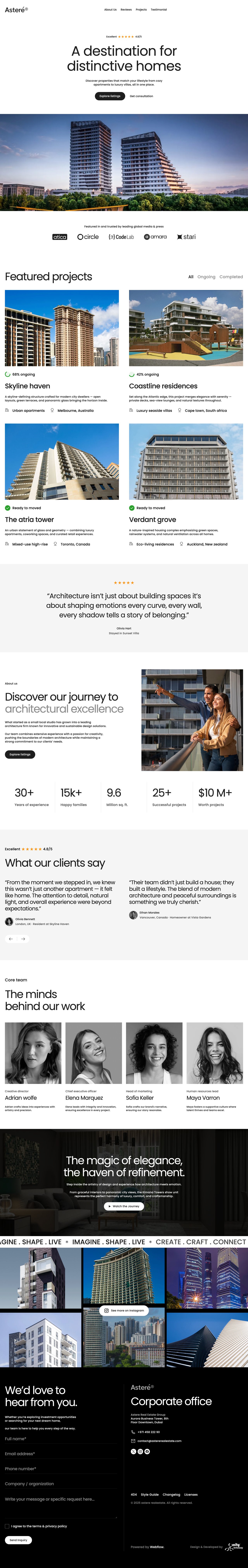 Asterer Website Screenshot