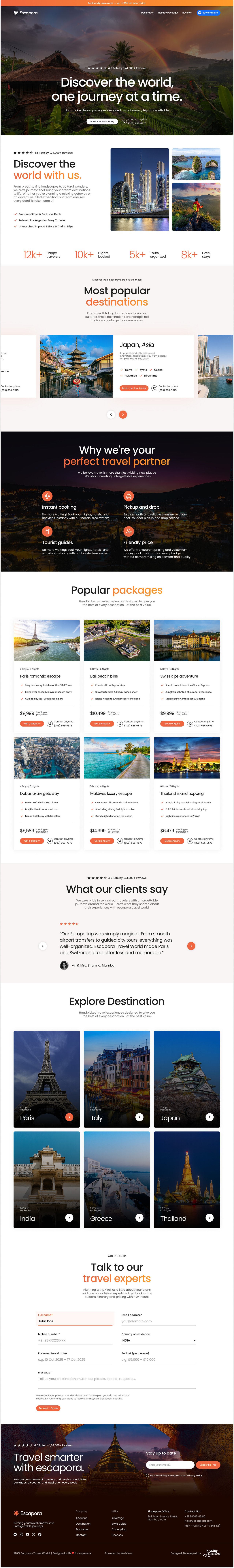 Escapora Website Screenshot