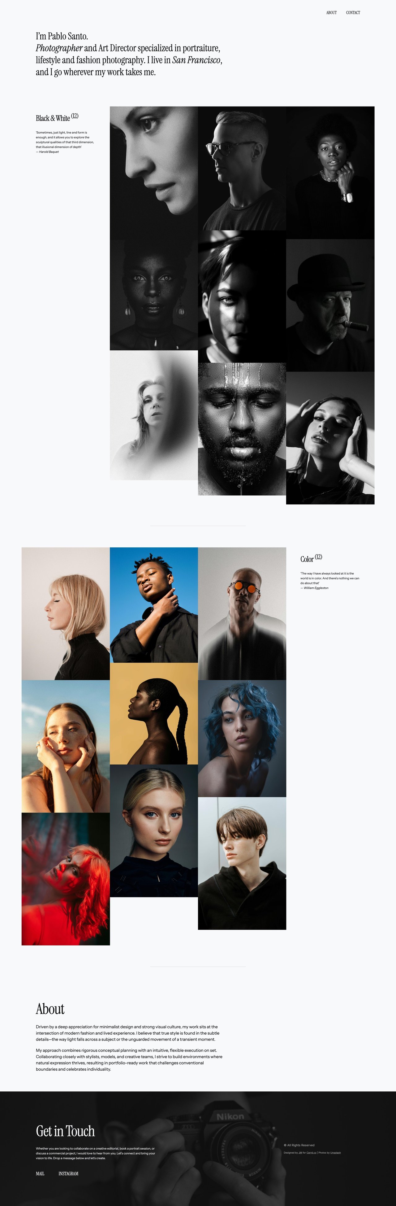 Pablo Santo Photography Website Screenshot