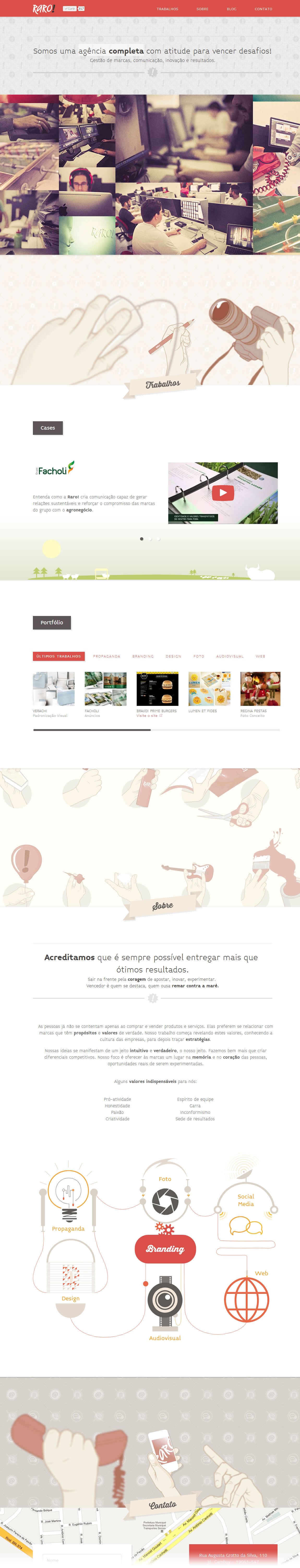 Raro! Agência de Comunicação Website Screenshot