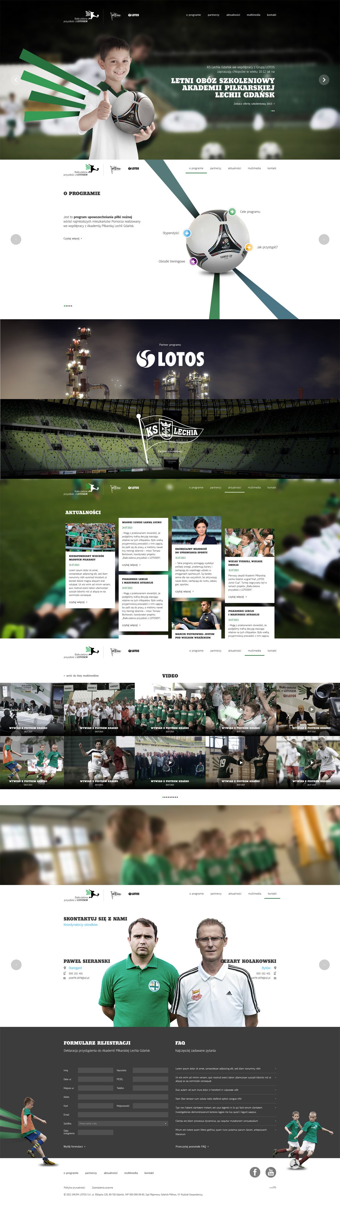 LOTOS Young Footballers Promotion Programme Website Screenshot