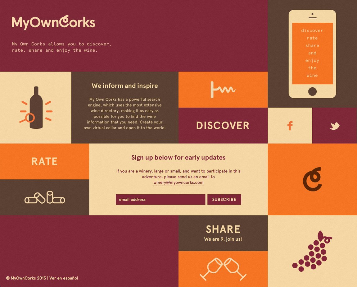 My Own Corks Website Screenshot
