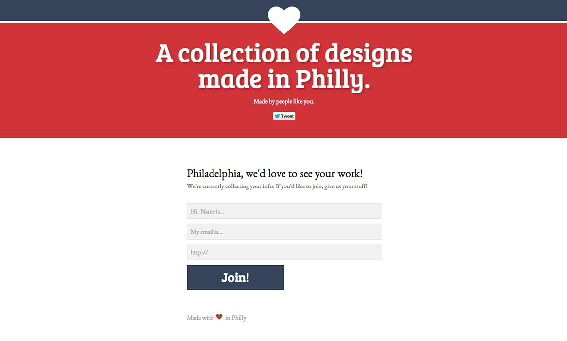 A collection of designs made in Philly. Website Screenshot