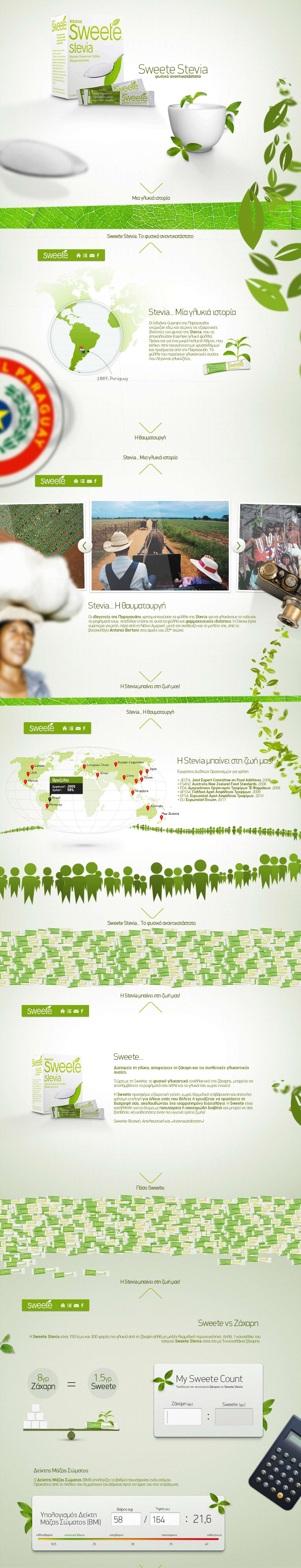 Sweete Stevia Website Screenshot