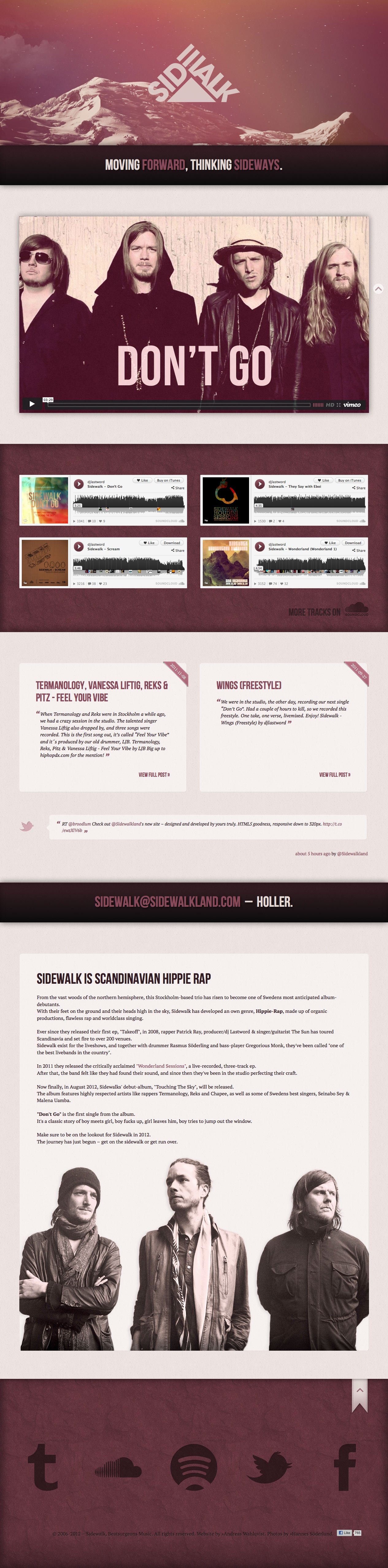 Sidewalkland Website Screenshot