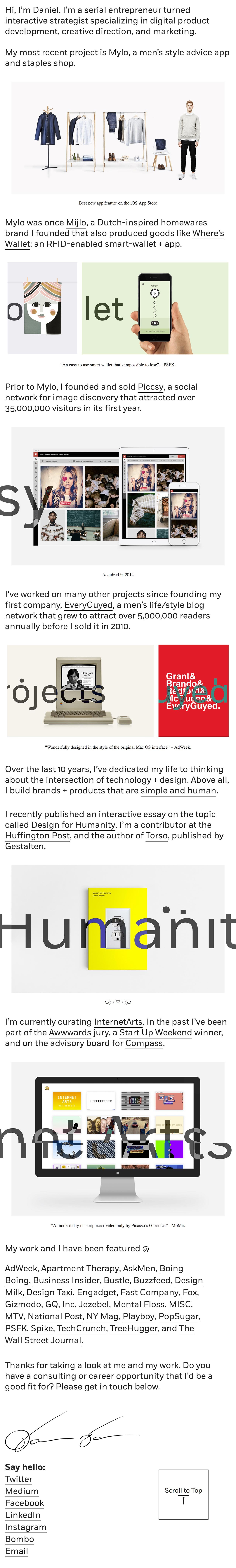 Daniel Eckler Website Screenshot