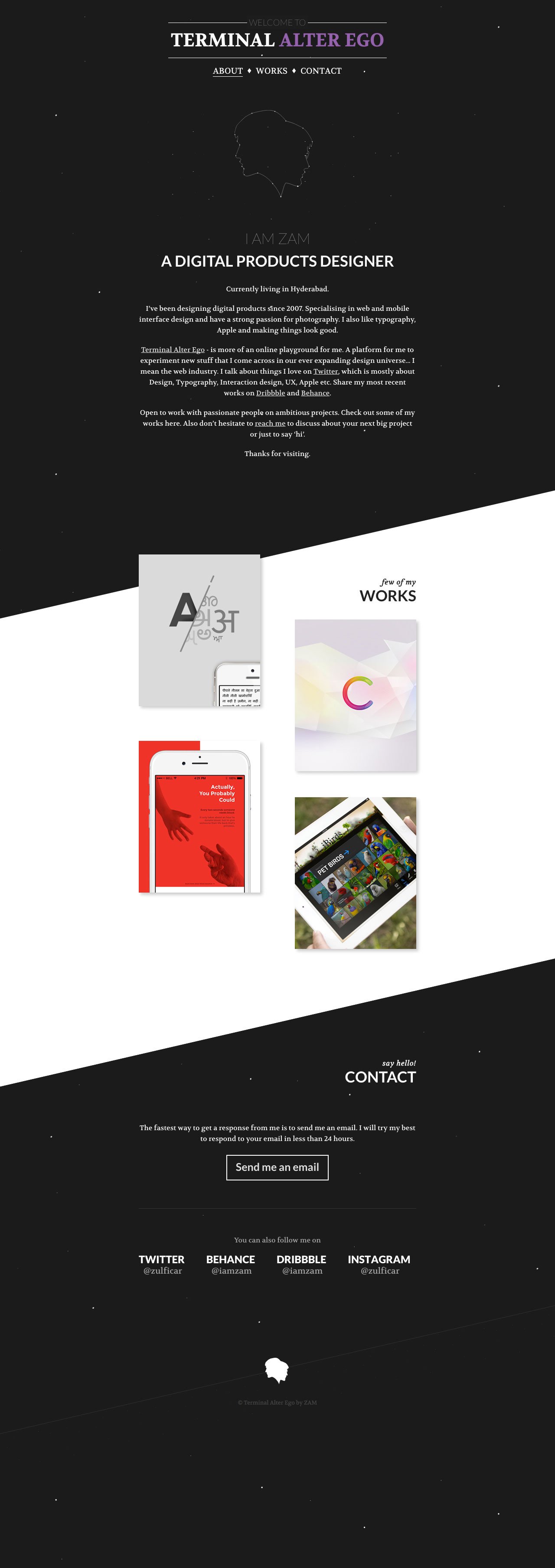 Terminal Alter Ego Website Screenshot