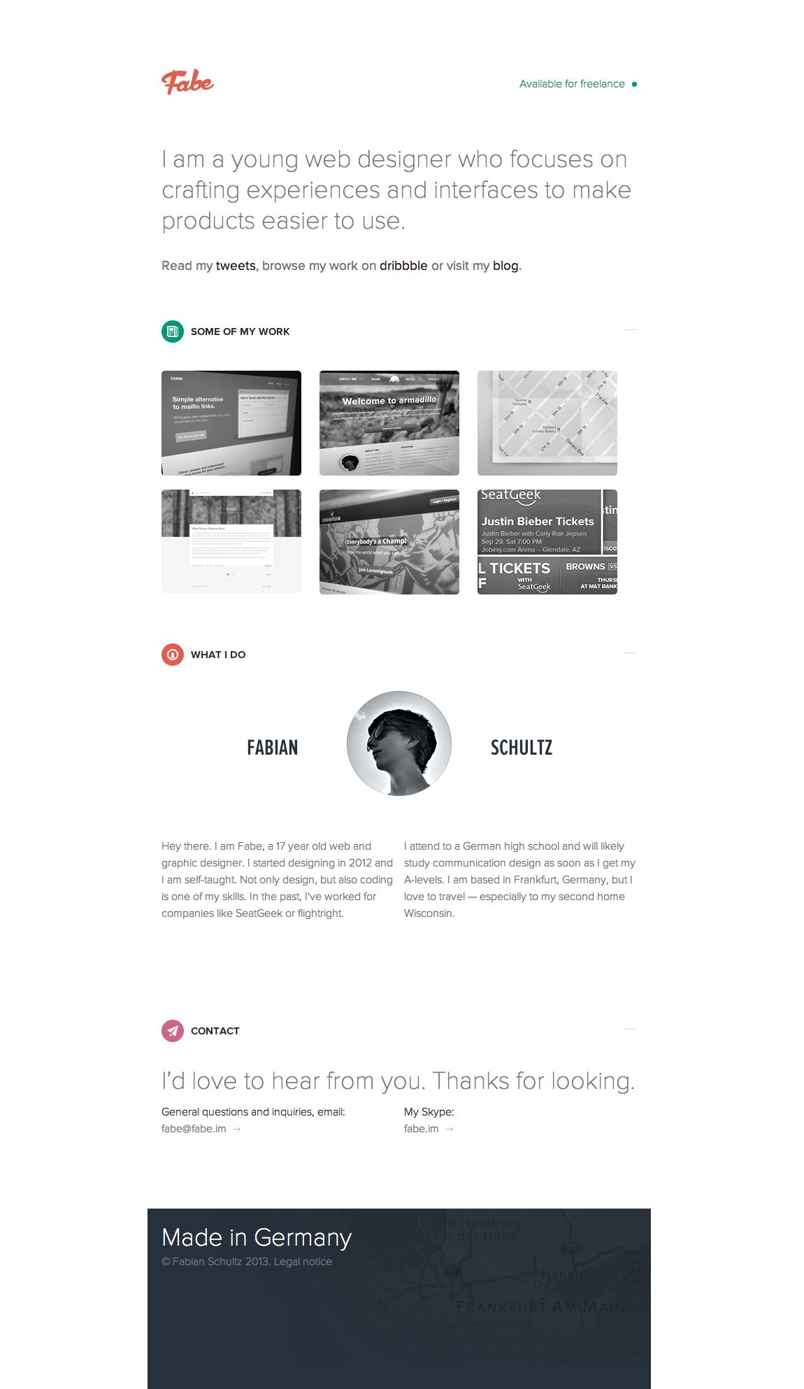 Fabe Website Screenshot