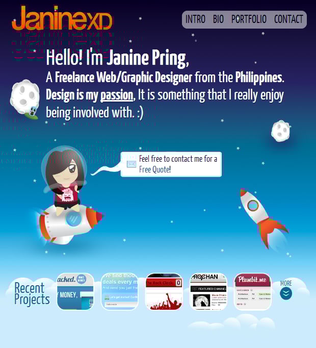 JanineXD Website Screenshot