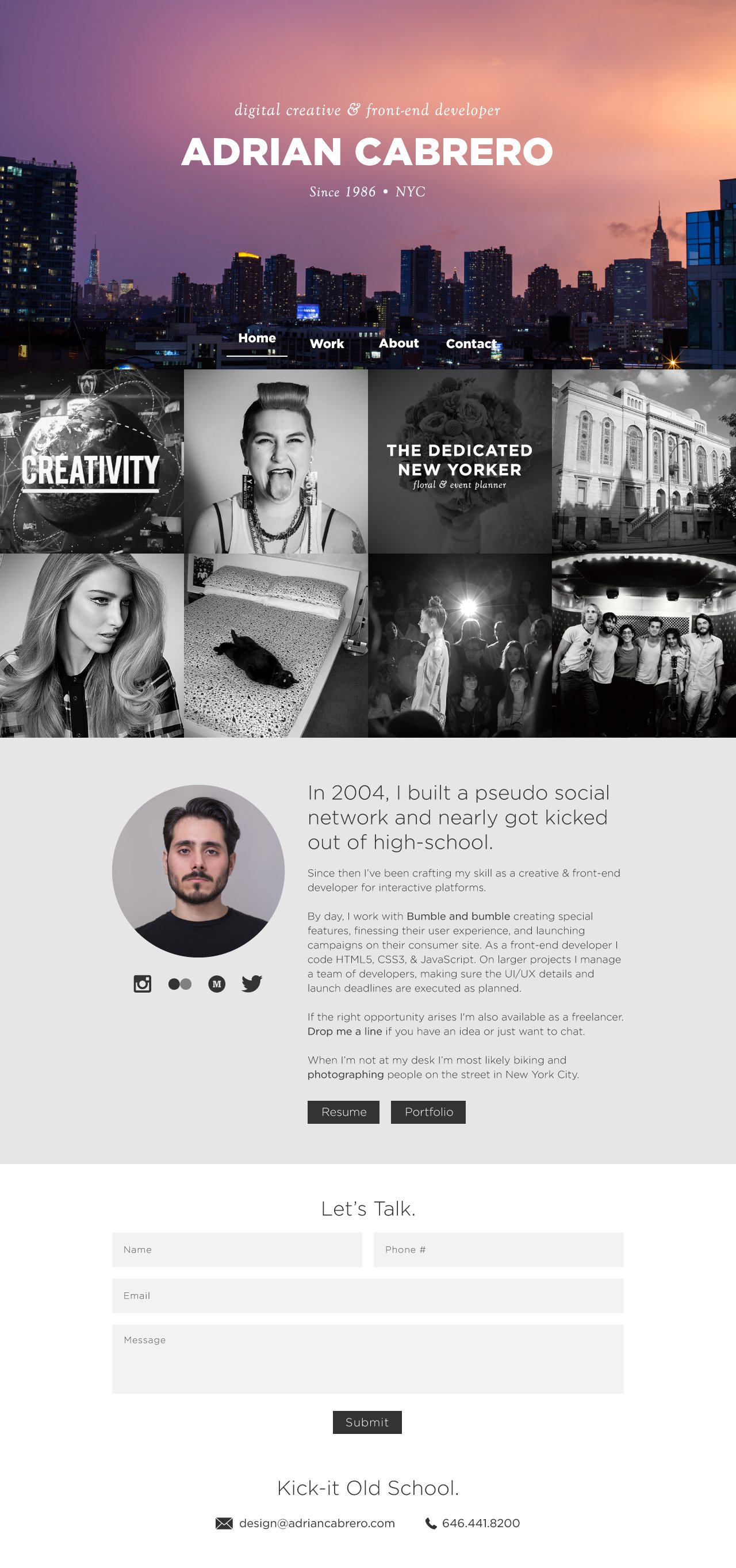 Adrian Cabrero Website Screenshot