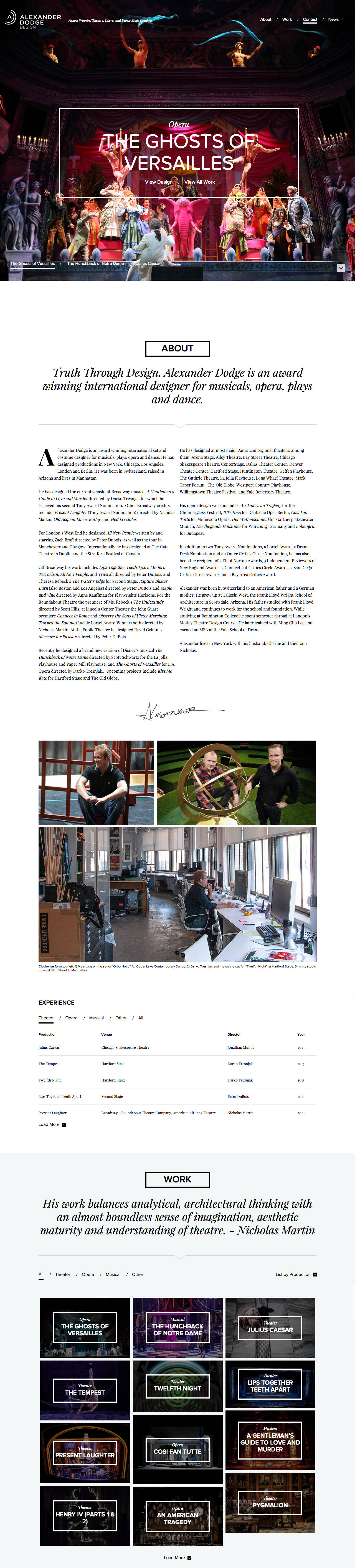 Alexander Dodge Design Website Screenshot