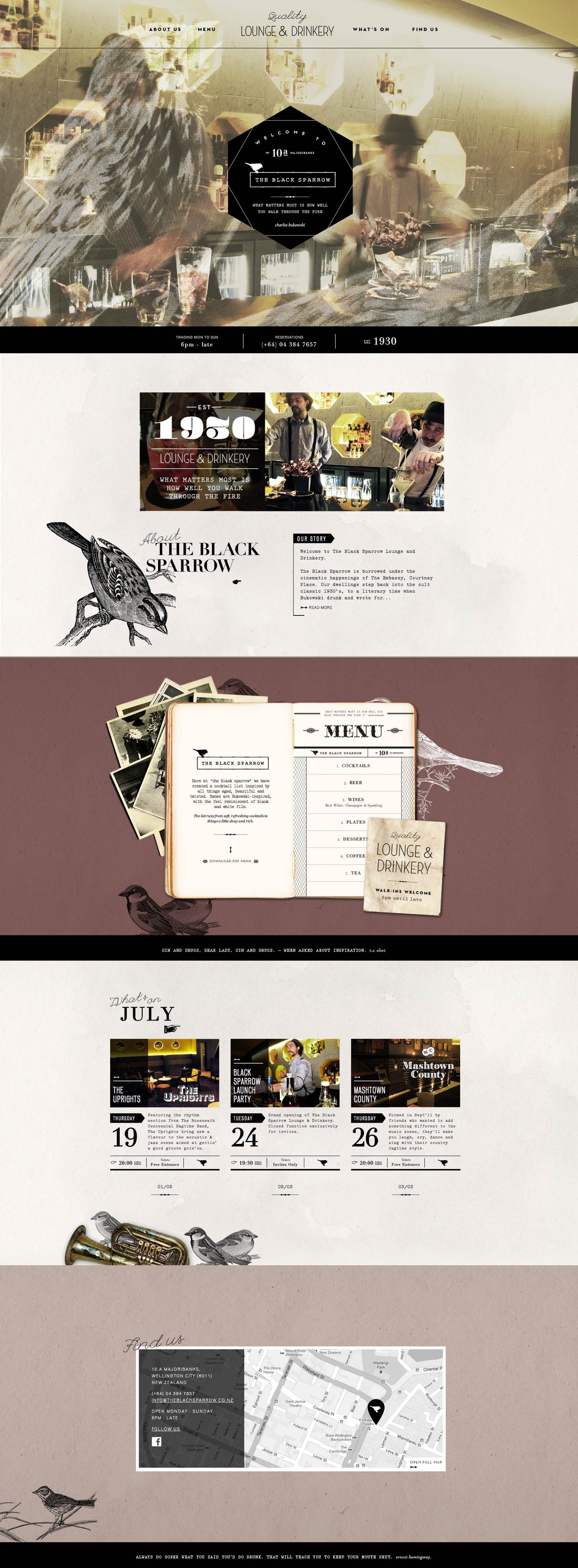 The Black Sparrow Website Screenshot