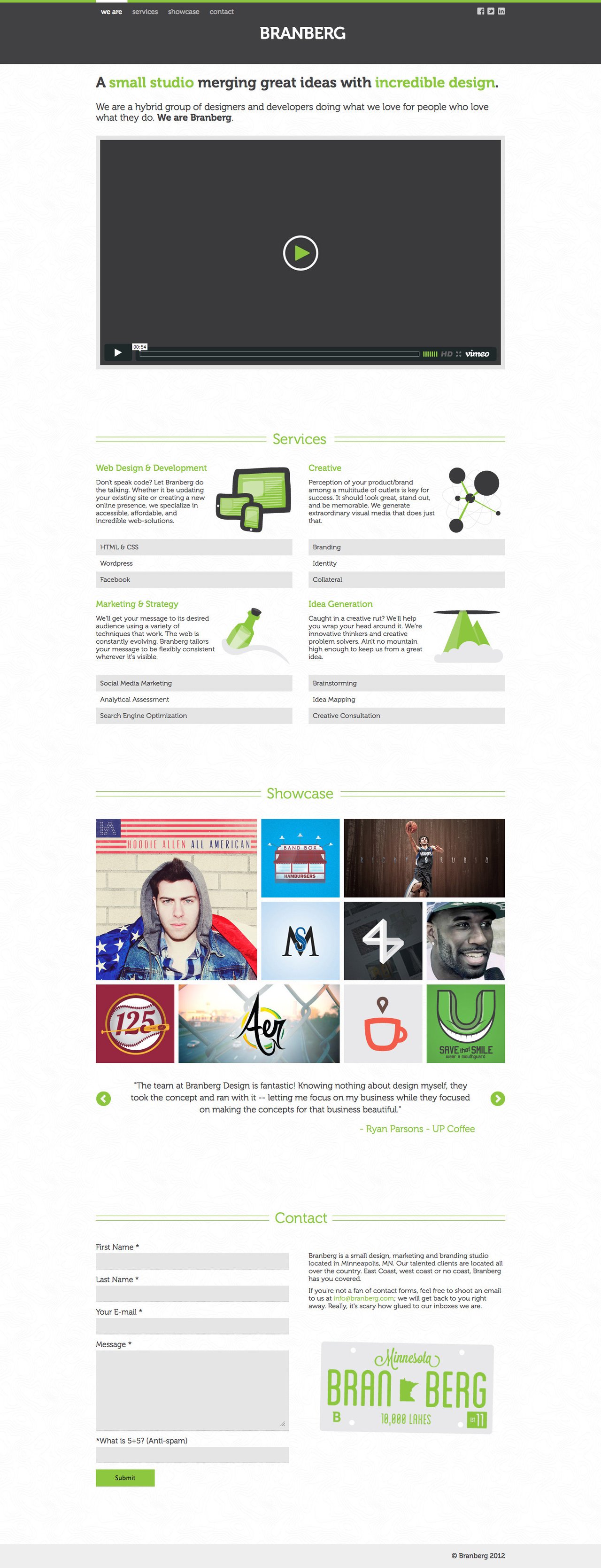 Branberg Website Screenshot