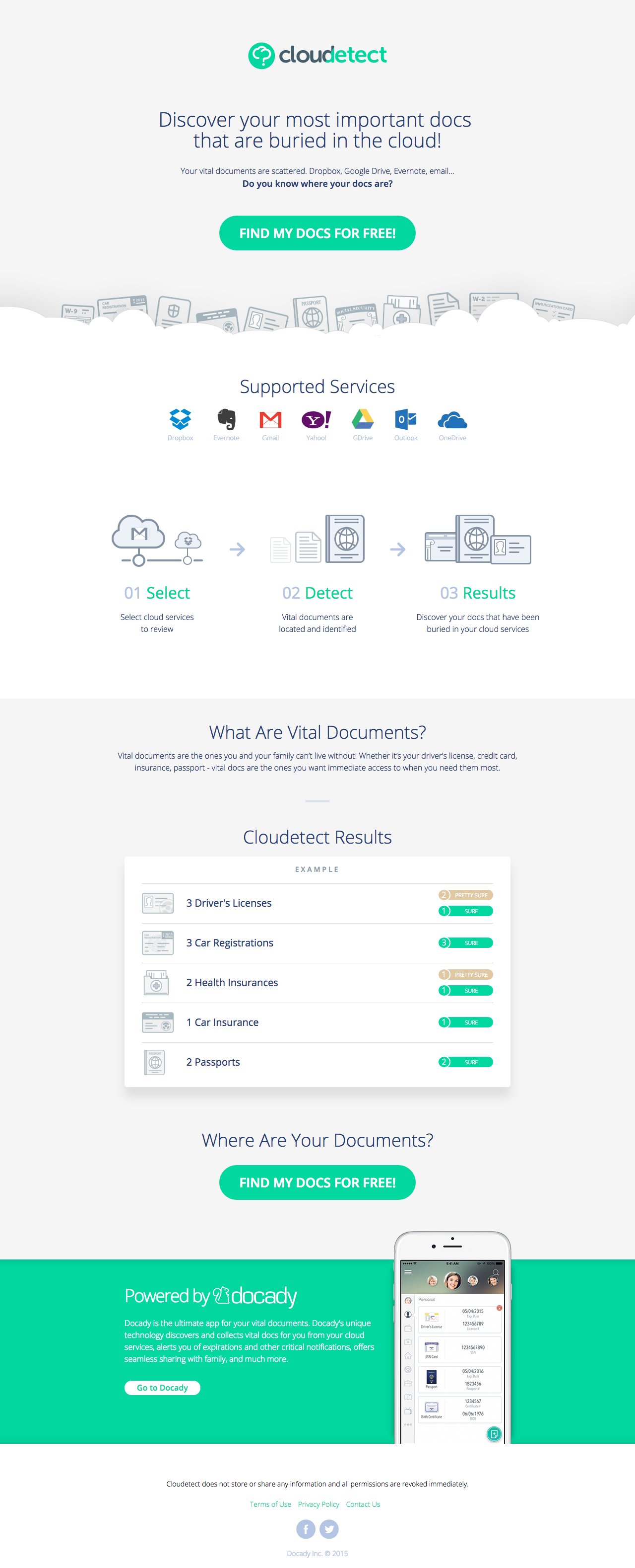 Cloudetect Website Screenshot