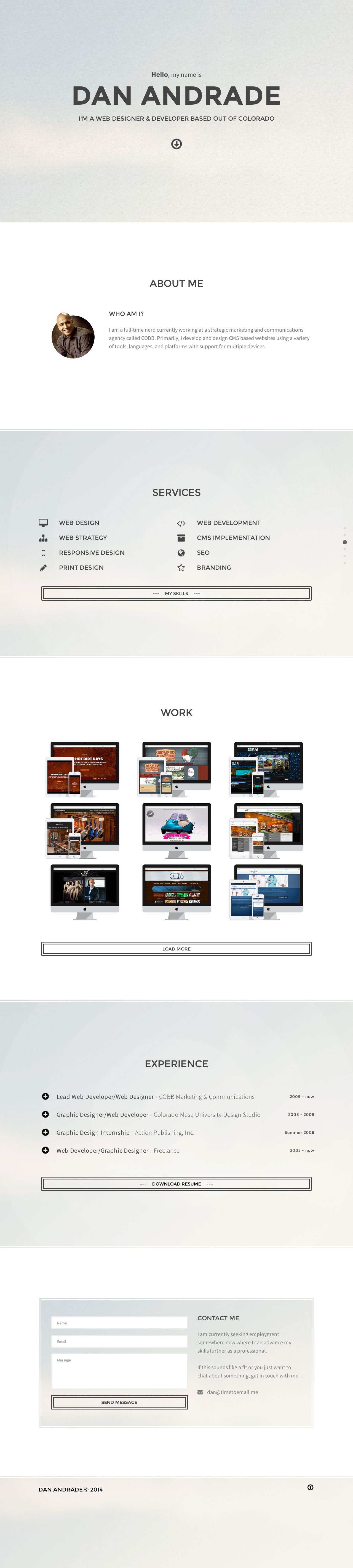 Dan Andrade Website Screenshot
