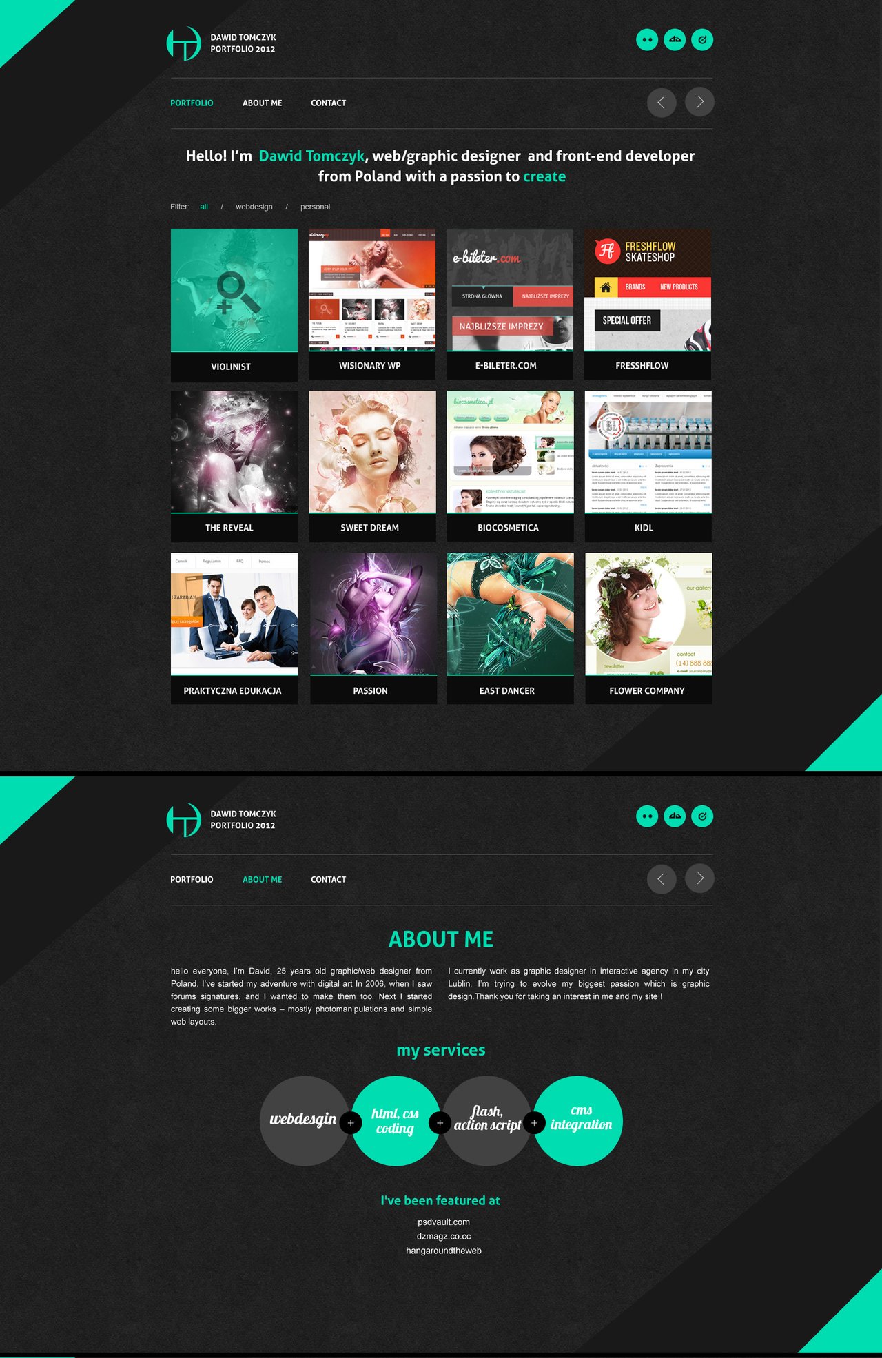 Dawid Tomczyk Website Screenshot