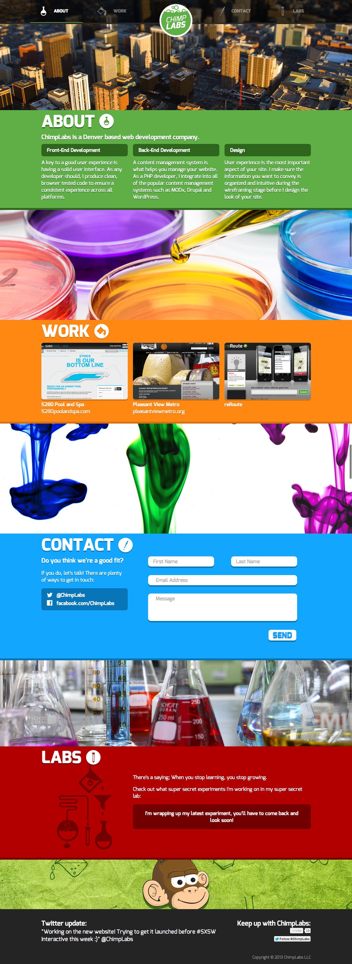 ChimpLabs Website Screenshot