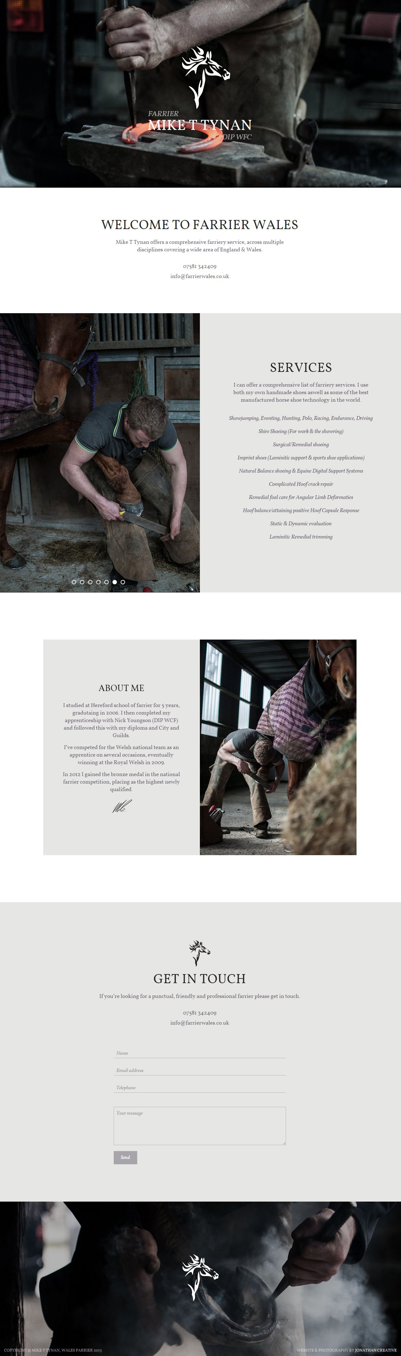 Farrier Wales Website Screenshot