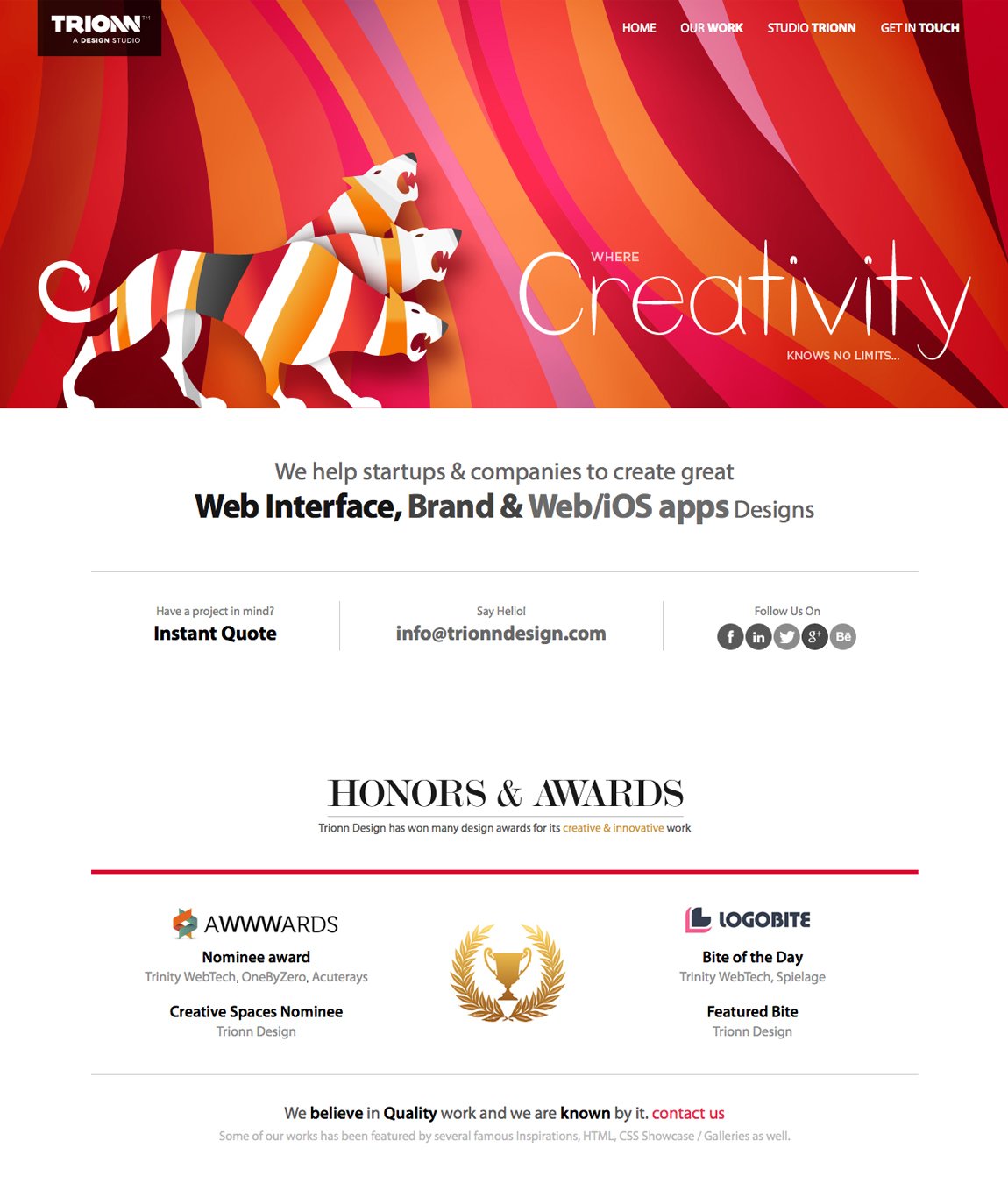 Trionn Design Website Screenshot