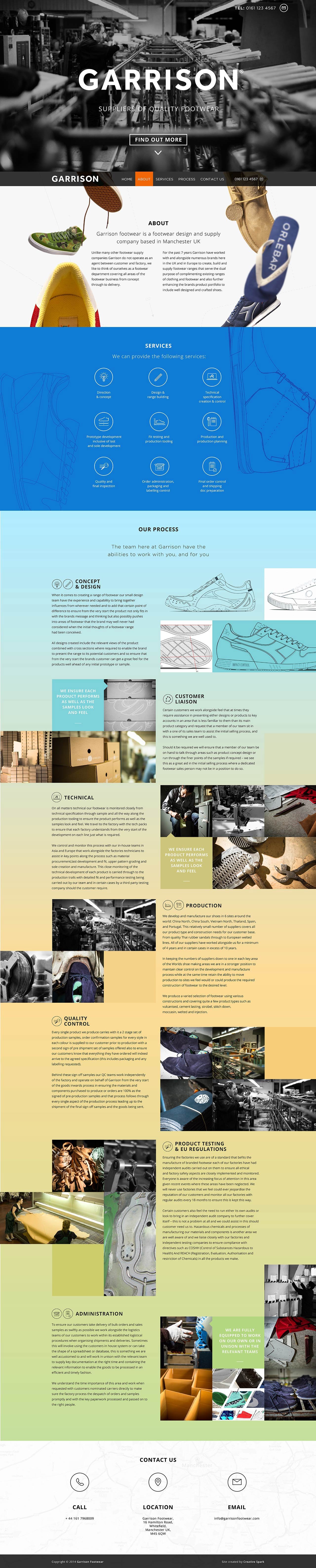 Garrison Footwear Website Screenshot