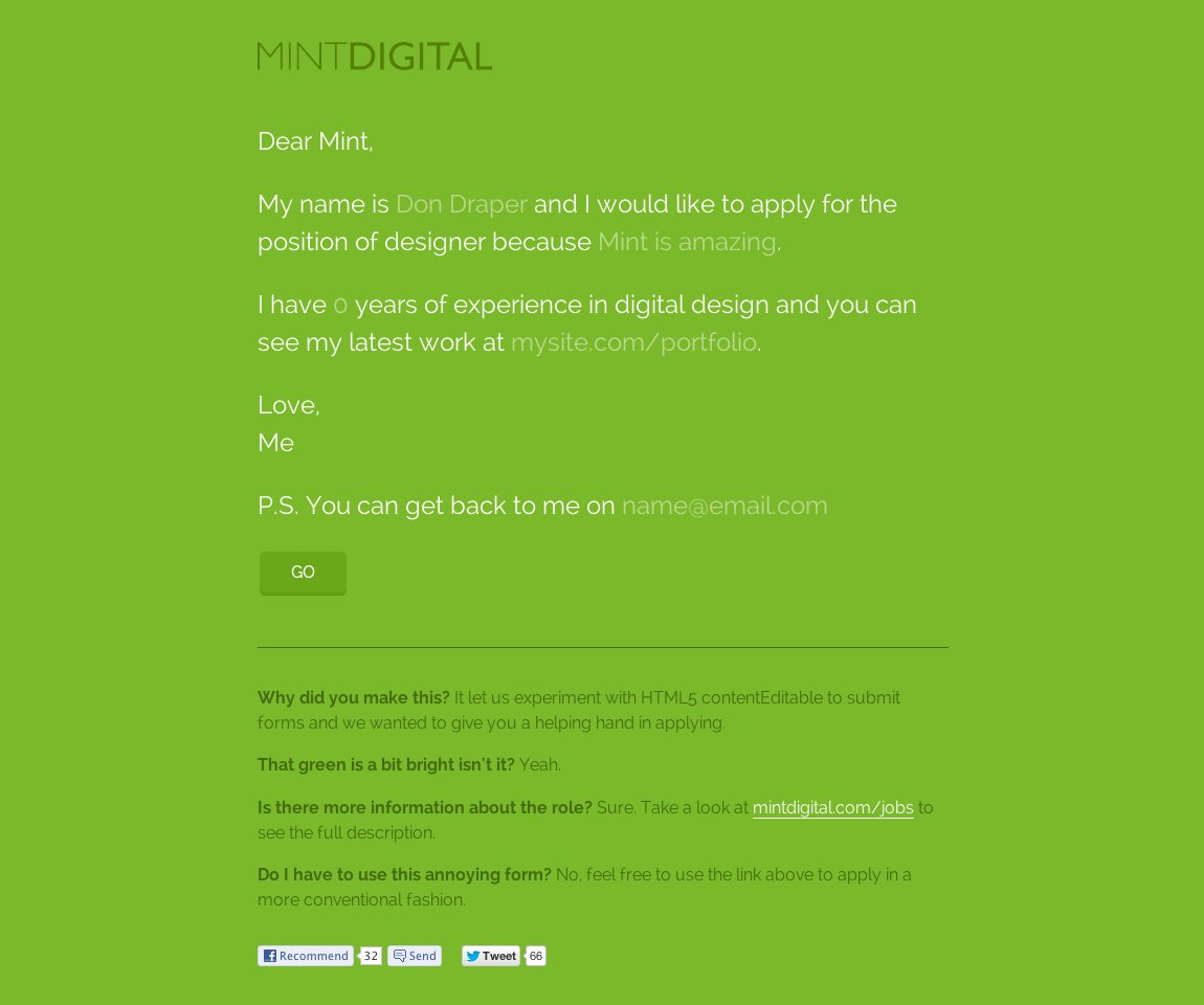 Mint DIgital – New Designer Website Screenshot