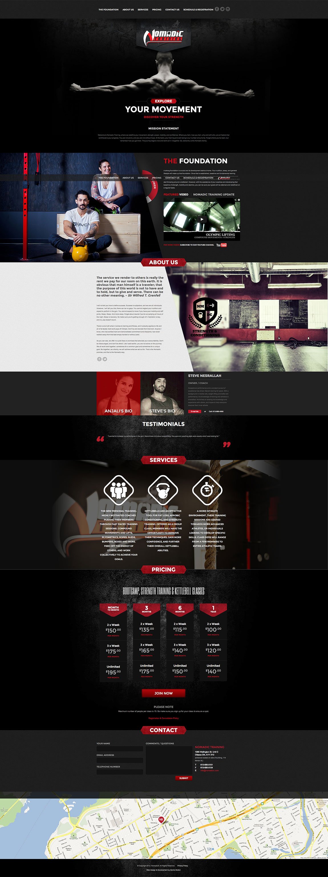 Nomadic X Training Website Screenshot