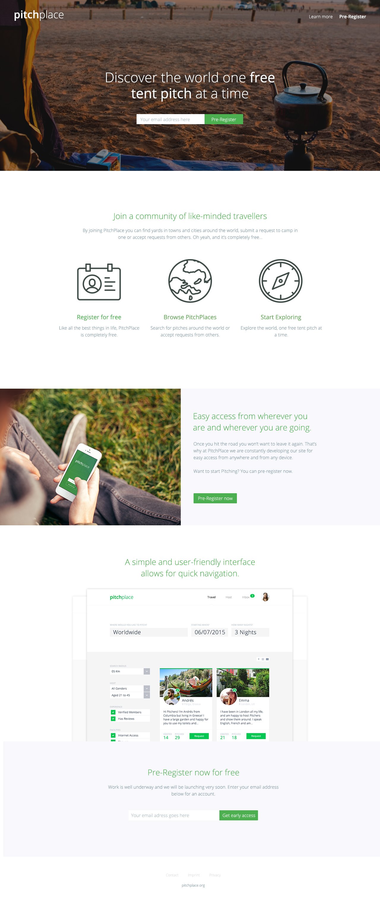 PitchPlace Website Screenshot