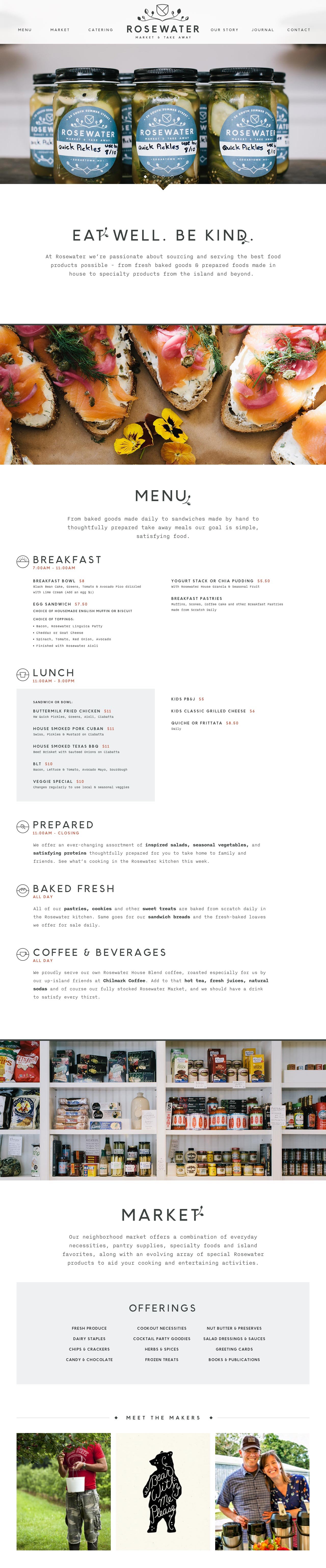 Rosewater Market & Take Away Website Screenshot