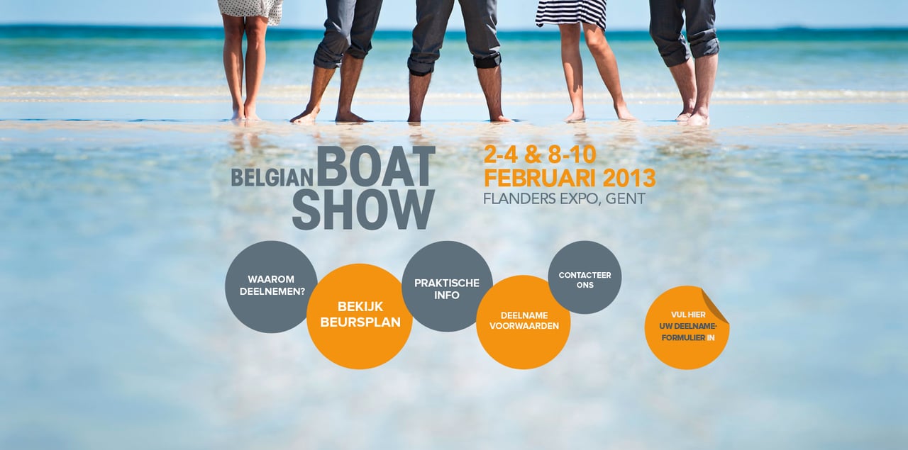 Belgian Boat Show 2013 Website Screenshot