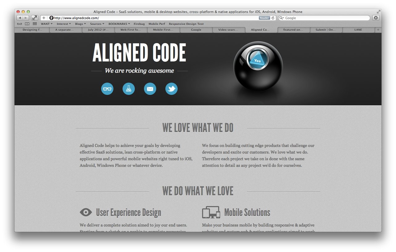 Aligned Code Inc. Website Screenshot