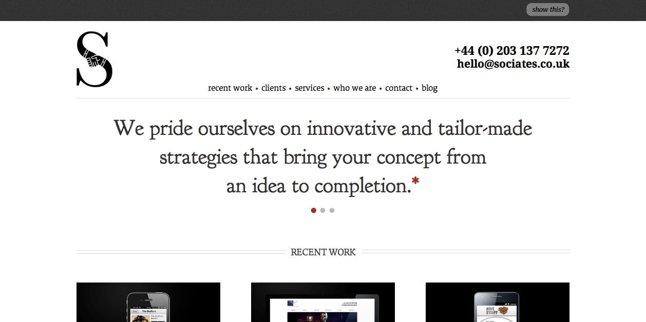 Sociates Website Screenshot